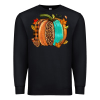 Black Fall leopard pumpkin Premium Sweatshirt - NancyCooperArtShop