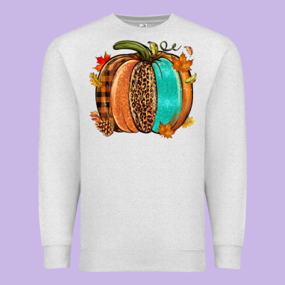 Fall Leopard Pumpkin Premium Sweatshirt Designed By Nancycooperartshop