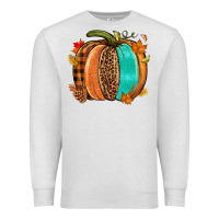 Oatmeal Heather Fall leopard pumpkin Premium Sweatshirt - NancyCooperArtShop