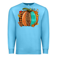 Ocean Blue Fall leopard pumpkin Premium Sweatshirt - NancyCooperArtShop