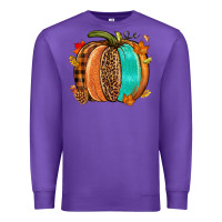 Purple Fall leopard pumpkin Premium Sweatshirt - NancyCooperArtShop
