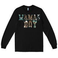 Black Western Mama's Boy Long Sleeve Tee - CowhideDigitalArt