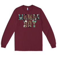 Burgundy Western Mama's Boy Long Sleeve Tee - CowhideDigitalArt