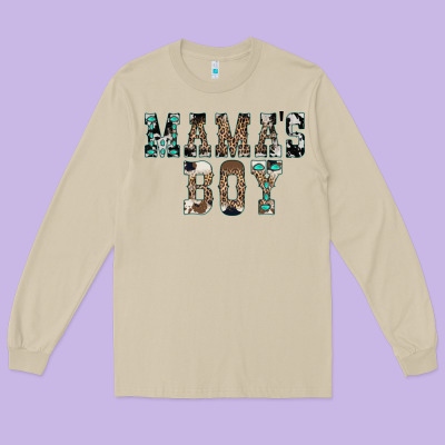Western Mama's Boy Long Sleeve Tee Designed By Cowhidedigitalart