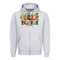 Heather Grey jolly teacher Zipper Hoodie - AdoDesignShop