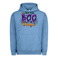 Pigment Pebble Blue I put the Boo in Boujie Urban Hoodie - RacoonDesign