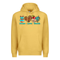 Antique Gold peace love teach Premium Hoodie - NancyCooperArtShop