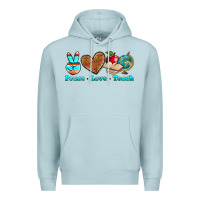 Blue Mist peace love teach Premium Hoodie - NancyCooperArtShop
