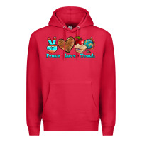 Cardinal peace love teach Premium Hoodie - NancyCooperArtShop