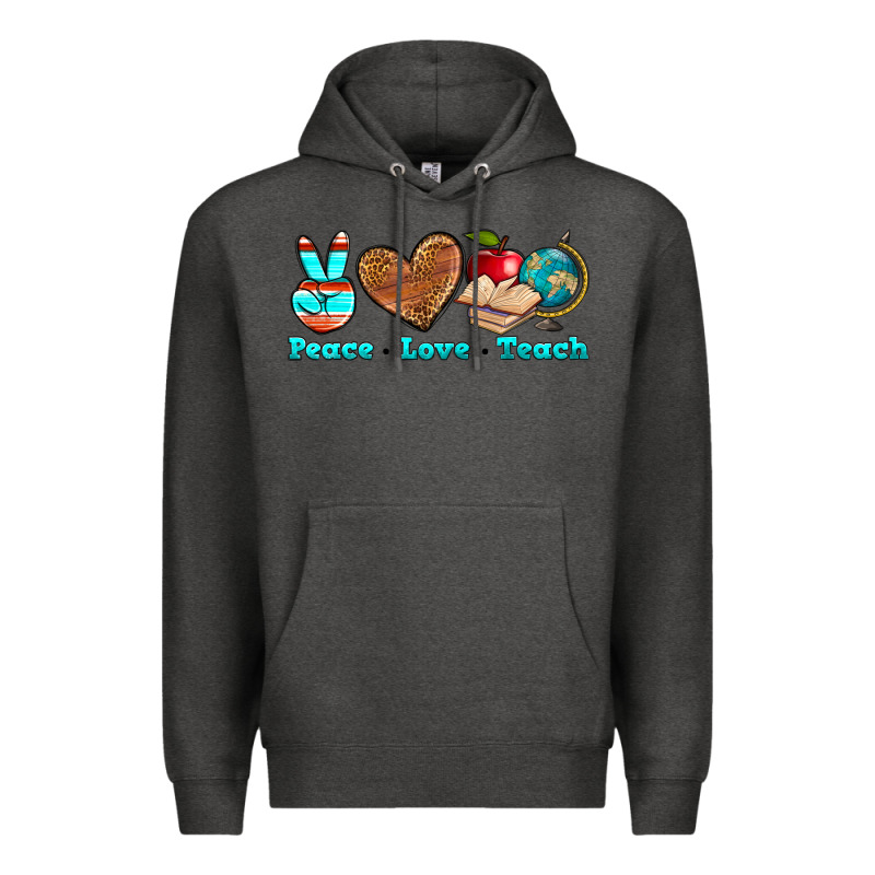 Peace Love Teach Premium Hoodie by NancyCooperArtShop | Teevron