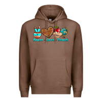 Chestnut peace love teach Premium Hoodie - NancyCooperArtShop