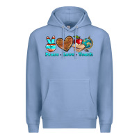 Colony Blue peace love teach Premium Hoodie - NancyCooperArtShop
