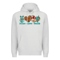 Dove Grey peace love teach Premium Hoodie - NancyCooperArtShop