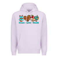 Lilac peace love teach Premium Hoodie - NancyCooperArtShop