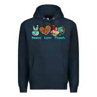 Navy peace love teach Premium Hoodie - NancyCooperArtShop