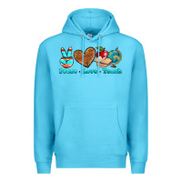 Ocean Blue peace love teach Premium Hoodie - NancyCooperArtShop