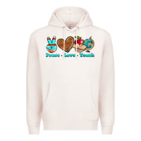 Pale Pink peace love teach Premium Hoodie - NancyCooperArtShop