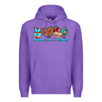 Purple peace love teach Premium Hoodie - NancyCooperArtShop