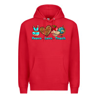 Red peace love teach Premium Hoodie - NancyCooperArtShop