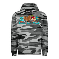 Slate Camo peace love teach Premium Hoodie - NancyCooperArtShop