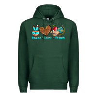 Sports Green peace love teach Premium Hoodie - NancyCooperArtShop