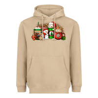Christmas Snow Coffee Cups Heavyweight Hoodie | Teevron