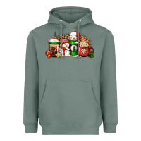 Sage Christmas snow coffee cups Heavyweight Hoodie - Jasminsmagicworld