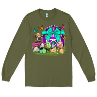 Army Green Easter Farm Animal Easter Day Long Sleeve Tee - Neo Western