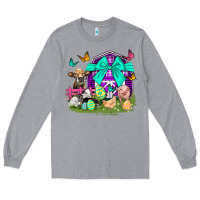 Heather Grey Easter Farm Animal Easter Day Long Sleeve Tee - Neo Western