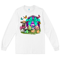 White Easter Farm Animal Easter Day Long Sleeve Tee - Neo Western