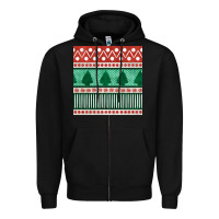 Black christmas trees hand drawn seamless pattern Zipper Hoodie - BundleAndBundleShop