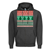 Charcoal Heather christmas trees hand drawn seamless pattern Zipper Hoodie - BundleAndBundleShop