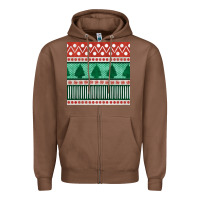 Chestnut christmas trees hand drawn seamless pattern Zipper Hoodie - BundleAndBundleShop