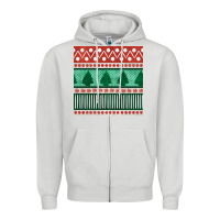 Dove Grey christmas trees hand drawn seamless pattern Zipper Hoodie - BundleAndBundleShop
