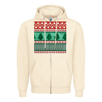Sandshell christmas trees hand drawn seamless pattern Zipper Hoodie - BundleAndBundleShop