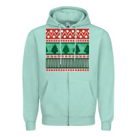 Seafoam christmas trees hand drawn seamless pattern Zipper Hoodie - BundleAndBundleShop