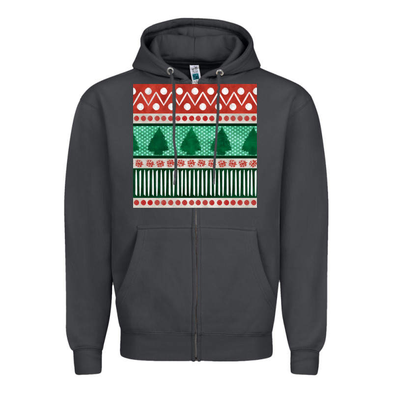 Christmas Trees Hand Drawn Seamless Pattern Zipper Hoodie by BundleAndBundleShop | Teevron