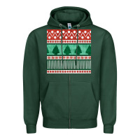 Sports Green christmas trees hand drawn seamless pattern Zipper Hoodie - BundleAndBundleShop