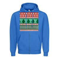 True Royal christmas trees hand drawn seamless pattern Zipper Hoodie - BundleAndBundleShop