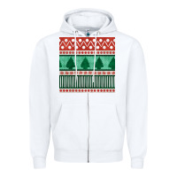 White christmas trees hand drawn seamless pattern Zipper Hoodie - BundleAndBundleShop