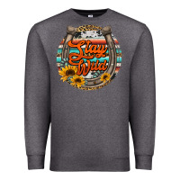 Charcoal Heather stay wild horseshoe Premium Sweatshirt - Jasminsmagicworld