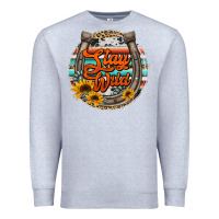 Heather Grey stay wild horseshoe Premium Sweatshirt - Jasminsmagicworld