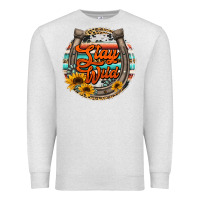 Oatmeal Heather stay wild horseshoe Premium Sweatshirt - Jasminsmagicworld