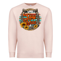 Pale Pink stay wild horseshoe Premium Sweatshirt - Jasminsmagicworld