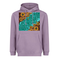 Lavender Tooled Leather And Sunflowers Heavyweight Hoodie - Jasminsmagicworld