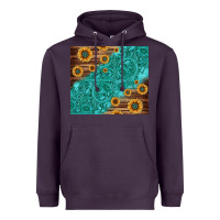 Plum Tooled Leather And Sunflowers Heavyweight Hoodie - Jasminsmagicworld