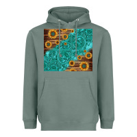 Sage Tooled Leather And Sunflowers Heavyweight Hoodie - Jasminsmagicworld
