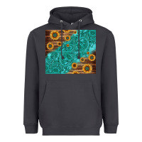 Smoke Tooled Leather And Sunflowers Heavyweight Hoodie - Jasminsmagicworld