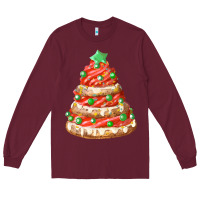 Burgundy red christmas cookie cake fa element Long Sleeve Tee - FaDigitalArtStudio