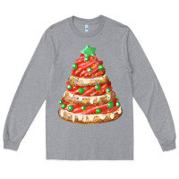 Heather Grey red christmas cookie cake fa element Long Sleeve Tee - FaDigitalArtStudio